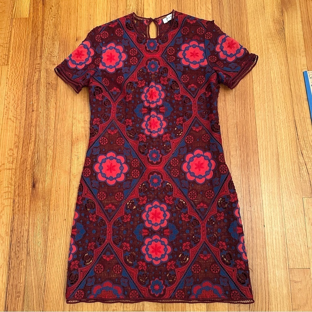 SANDRO RED LACE DRESS size FR3 # - Picture 3 of 14